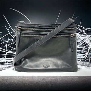 Margot Jeane Black Leather Crossbody Bag
